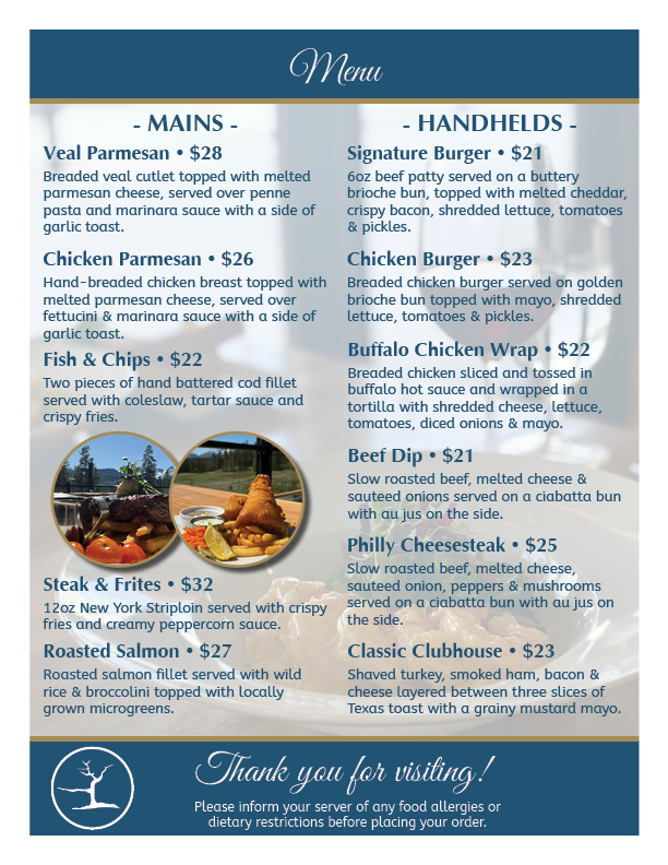 spring mains menu