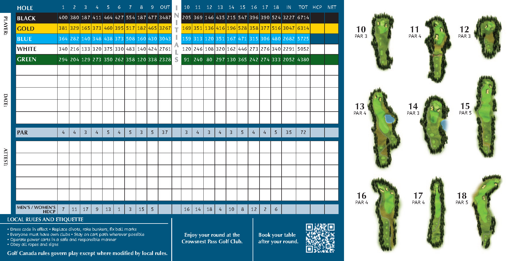 36401 Crowsnest Pass Golf Club SCORE CARDS[30] Page 2