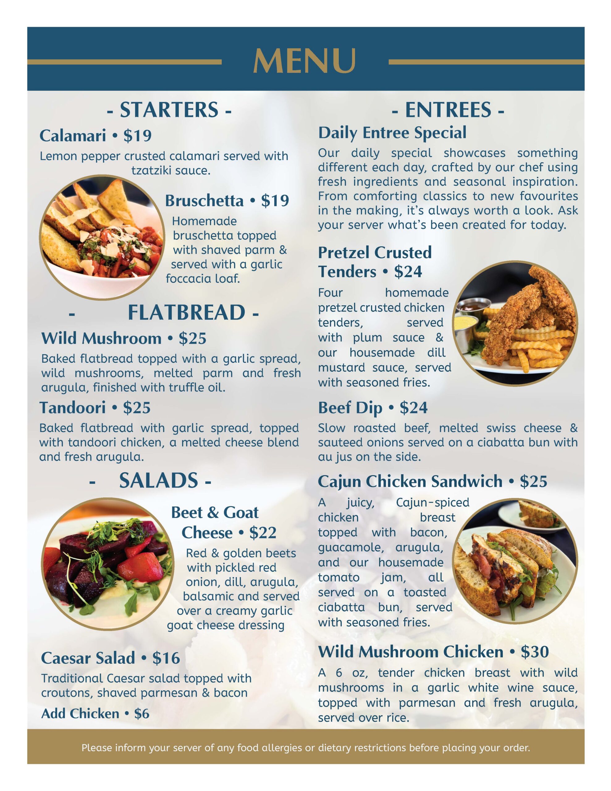 2026 opening menu updated